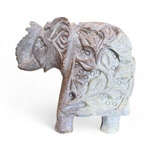 Hand-carved Stone Elephant Sculpture